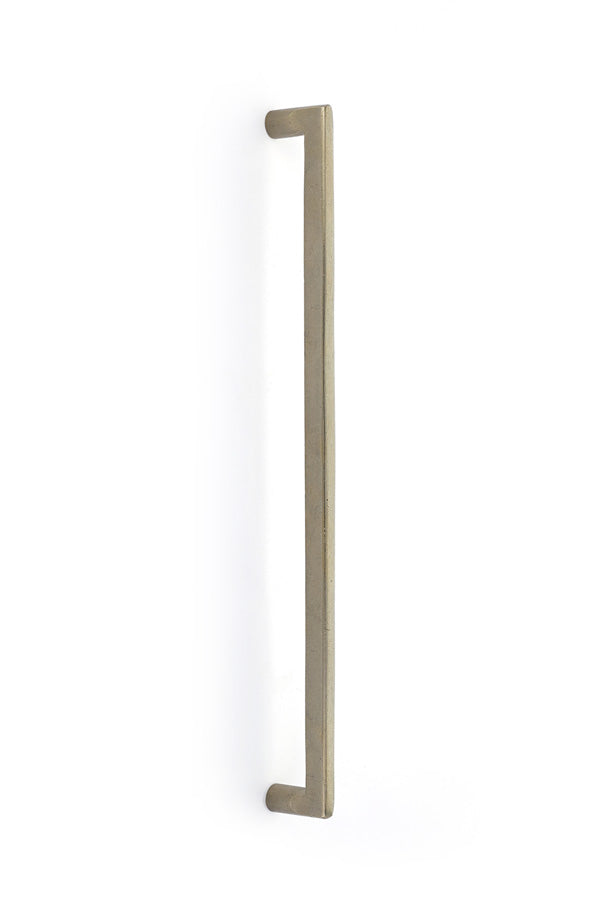 The Emtek Sandcast Bronze Rail Appliance Pull, 18" Center to Center in Tumbled White Bronze finish