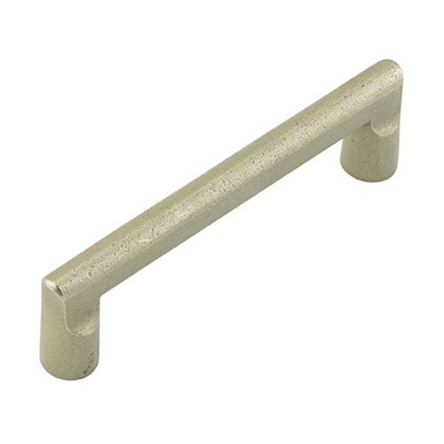 The Emtek Sandcast Bronze Rail Cabinet Pull, 4" Center to Center in Tumbled White Bronze finish