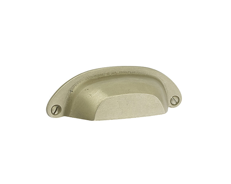 The Emtek Sandcast Bronze Ranch Bin Pull, 3" Center to Center in Tumbled White Bronze finish