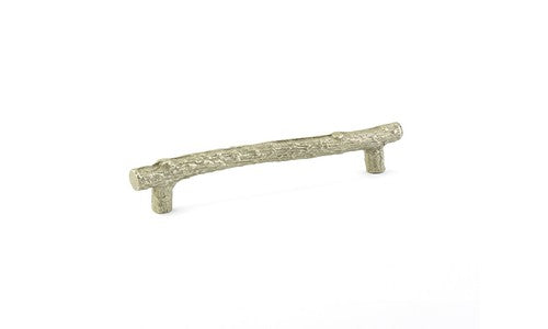 The Emtek Sandcast Bronze Twig Cabinet Pull, 3 1/2" Center to Center in Tumbled White Bronze finish