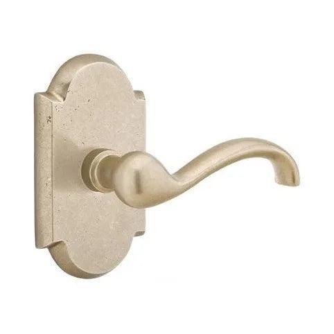 Emtek Teton Lever With #1 Rosette in Tumbled White Bronze finish