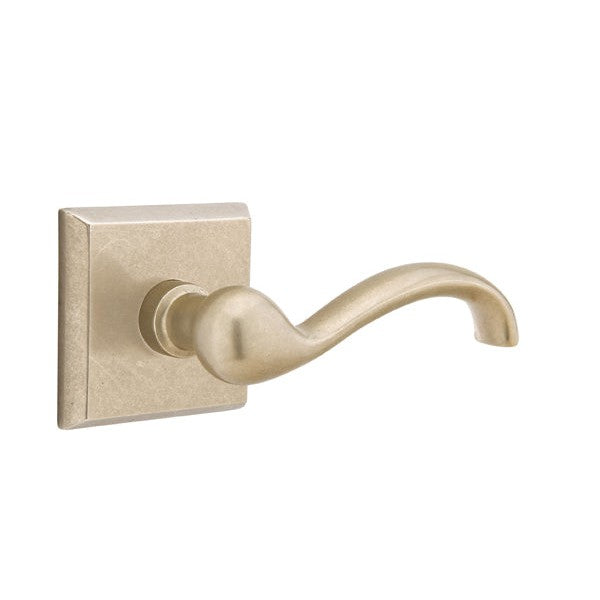 Emtek Teton Lever With #6 Rosette in Tumbled White Bronze finish