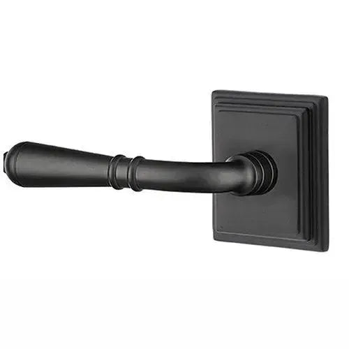 Emtek Turino Lever With Wilshire Rosette Flat Black