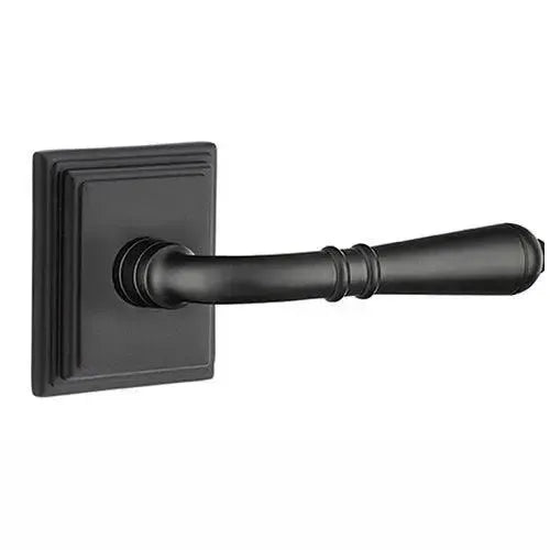 Emtek Turino Lever With Wilshire Rosette Flat Black