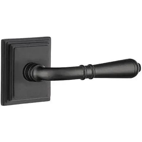 Emtek Turino Lever With Wilshire Rosette Flat Black
