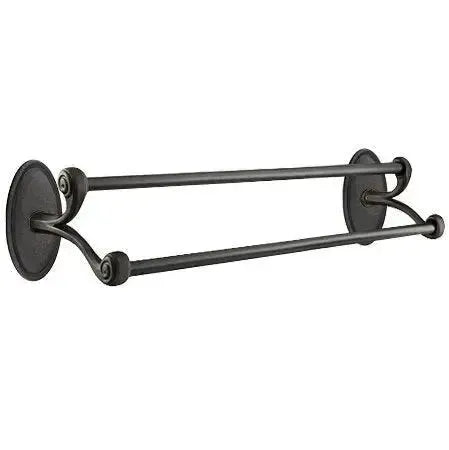 EmtekEmtek Tuscany Bronze Double Towel Bar with #14 Rosette in 