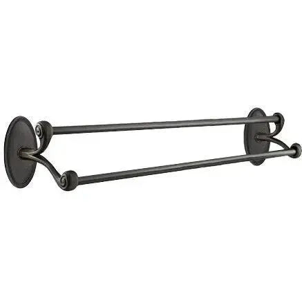 EmtekEmtek Tuscany Bronze Double Towel Bar with #14 Rosette in 