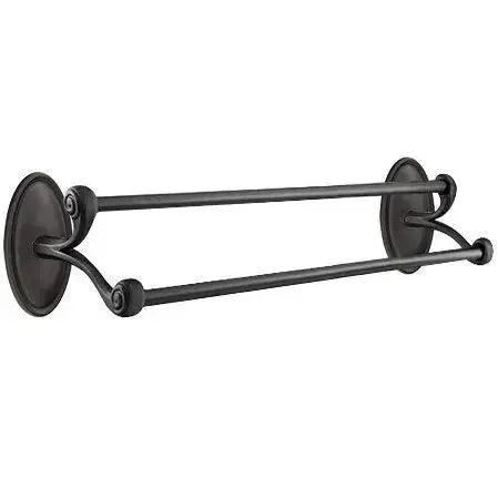 EmtekEmtek Tuscany Bronze Double Towel Bar with #14 Rosette in 