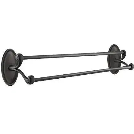 EmtekEmtek Tuscany Bronze Double Towel Bar with #14 Rosette in 