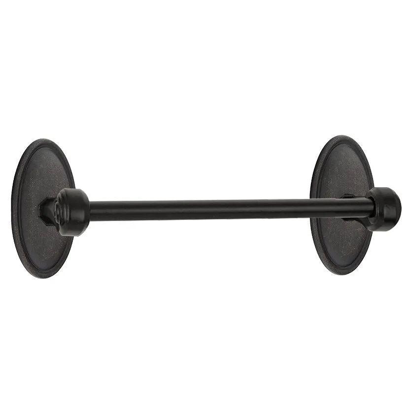 The Emtek Tuscany Bronze Towel Bar With #14 Rosette in Medium Bronze Patina finish.