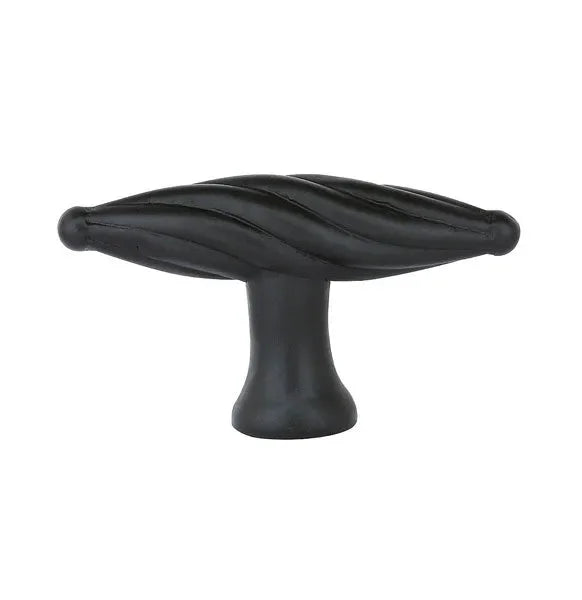The Emtek Tuscany Bronze Twist Finger Knob, 1 3/4" in Flat Black Bronze Patina finish