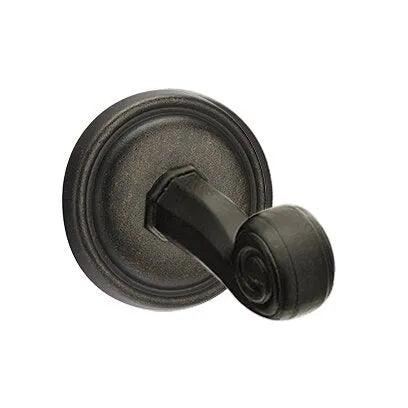 The Emtek Tuscany Single Robe Hook with #12 Rosette in Medium Bronze Patina finish.