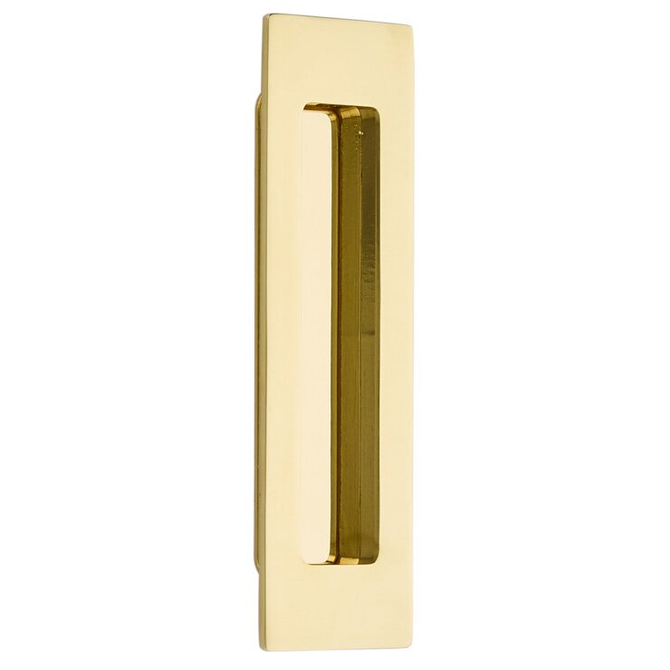 Emtek 6" Modern Rectangular Flush Pull in Unlacquered Brass finish