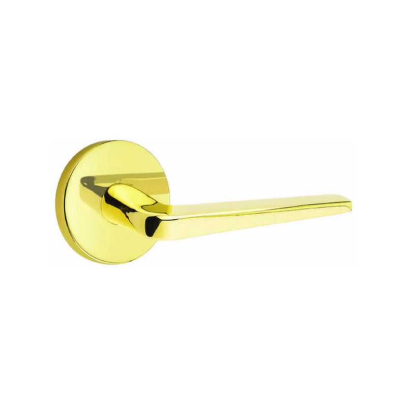 Emtek Athena Lever With Disk Rosette in Unlacquered Brass finish