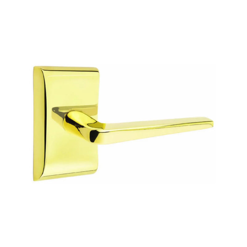 Emtek Athena Lever With Neos Rosette in Unlacquered Brass finish