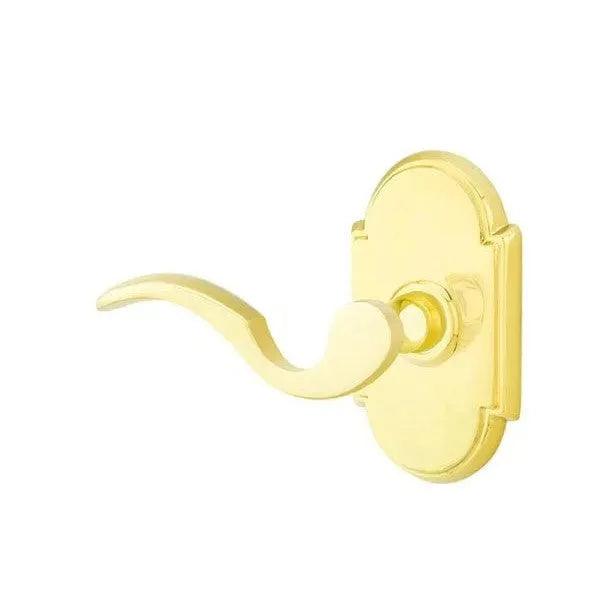 Emtek Cortina Lever With #8 Rosette in Unlacquered Brass finish