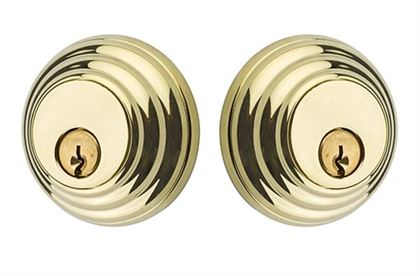 Emtek Double Cylinder Low Profile Keyed Deadbolt in Unlacquered Brass finish