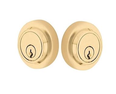 Emtek Double Cylinder Modern Keyed Deadbolt in Unlacquered Brass finish