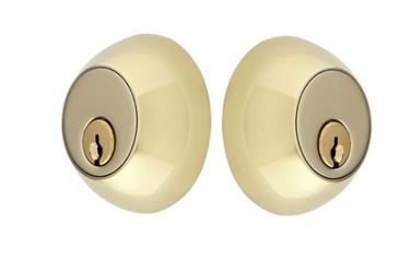 Emtek Double Cylinder Regular Keyed Deadbolt in Unlacquered Brass finish