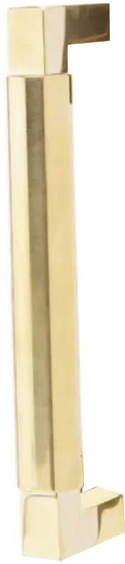 The Emtek Hercules Smooth Door Pull, 8" Center to Center in Unlacquered Brass finish