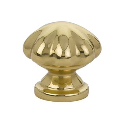 The Emtek Melon Cabinet Knob in Unlacquered Brass finish.