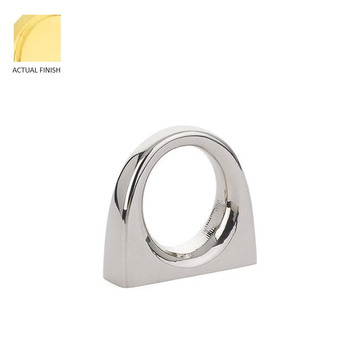 The Emtek Ring Cabinet Knob in Unlacquered Brass finish
