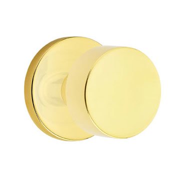 Emtek Round Knob with Disk Rosette in Unlacquered Brass finish