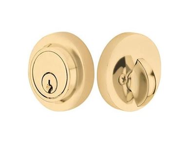 Emtek Single Cylinder Modern Keyed Deadbolt in Unlacquered Brass finish