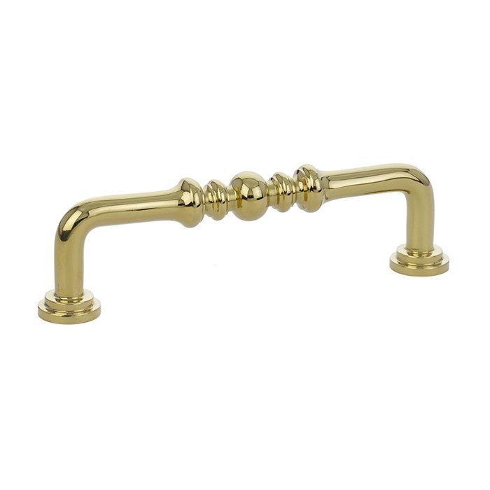 Emtek Spindle Cabinet Pull, 4" Center to Center in Unlacquered Brass finish