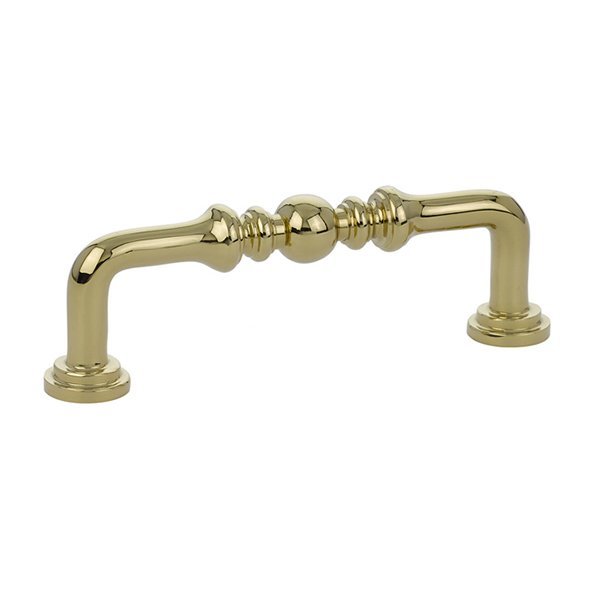 Emtek Spindle Cabinet Pull, 3 1/2" Center to Center in Unlacquered Brass finish