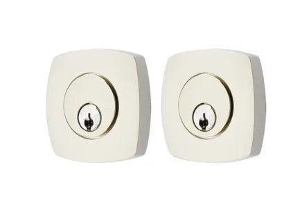 Emtek Urban Modern Deadbolt, Double Cylinder Lifetime Polished Nickel
