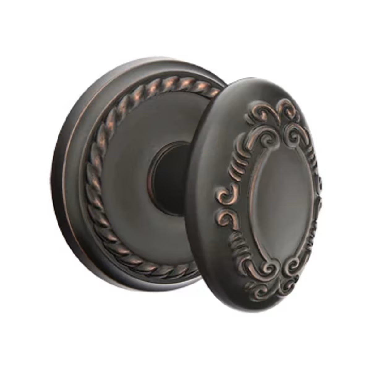 Emtek Victoria Knob with Rope Rosette in Oil Rubbed Bronze finish
