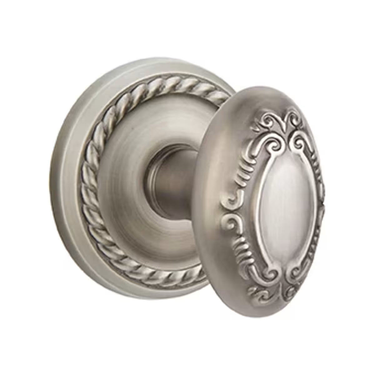 Emtek Victoria Knob with Rope Rosette in Pewter finish