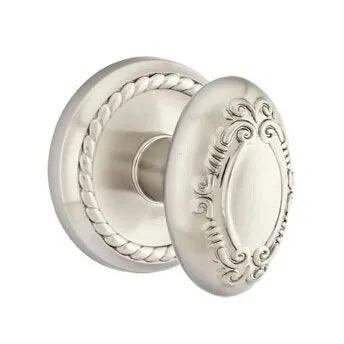 Emtek Victoria Knob with Rope Rosette in Satin Nickel finish