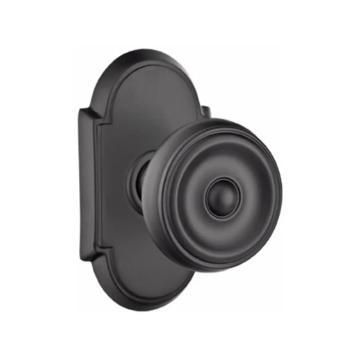 Emtek Waverly Knob With #8 Rosette in Flat Black finish