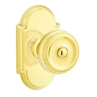 Emtek Waverly Knob With #8 Rosette in Lifetime Polished Brass finish