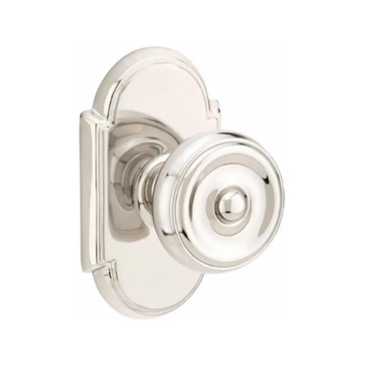 Emtek Waverly Knob With #8 Rosette in Lifetime Polished Nickel finish