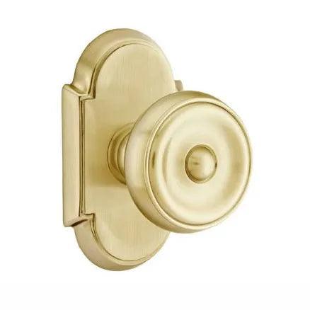 Emtek Waverly Knob With #8 Rosette in Satin Brass finish