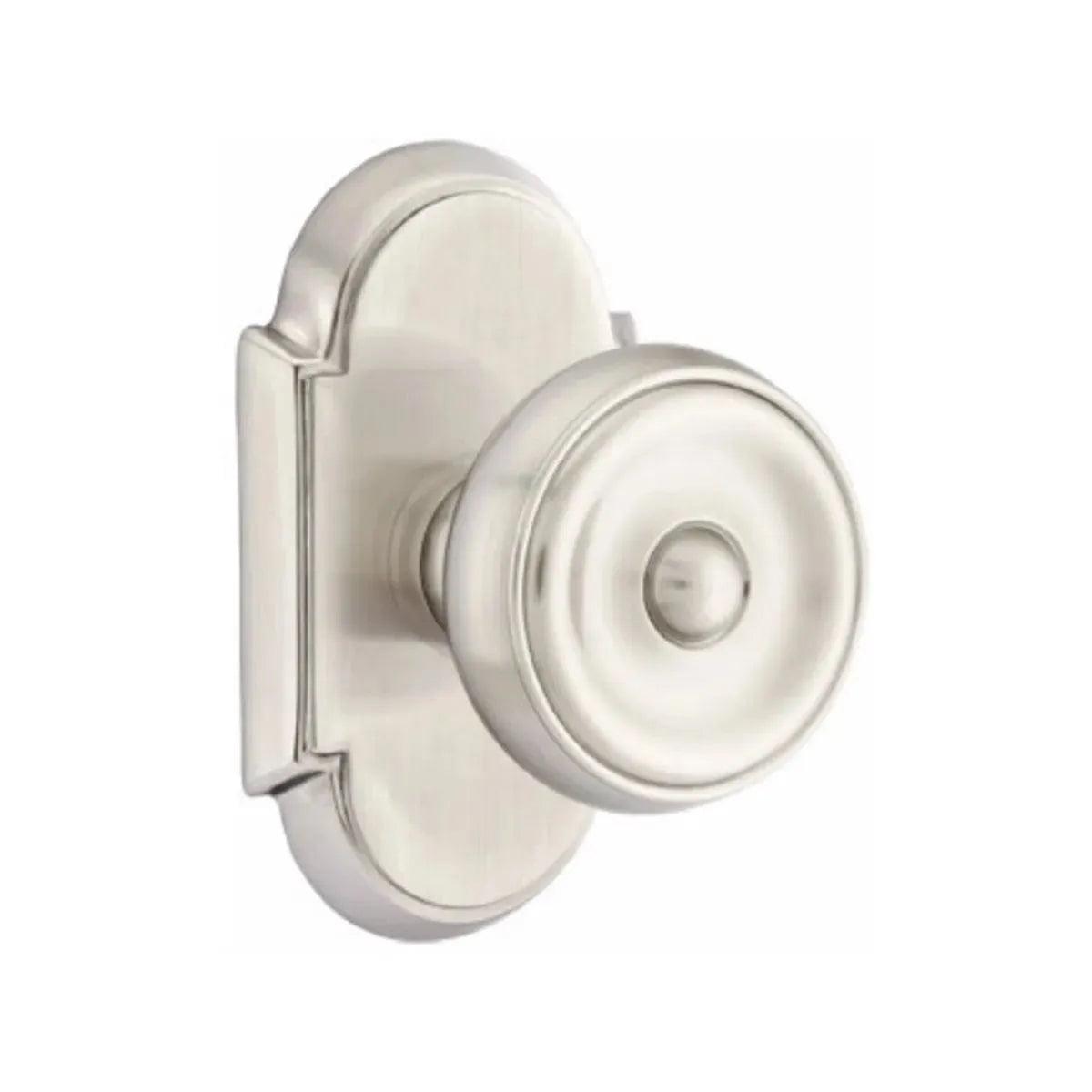 Emtek Waverly Knob With #8 Rosette in Satin Nickel finish