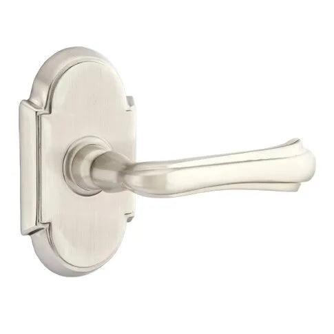 Emtek Wembley Lever With #8 Rosette Satin Nickel