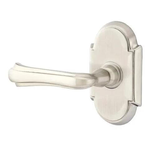 Emtek Wembley Lever With #8 Rosette Satin Nickel