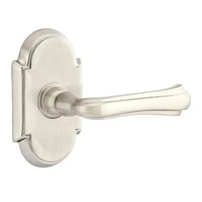 Emtek Wembley Lever With #8 Rosette Satin Nickel