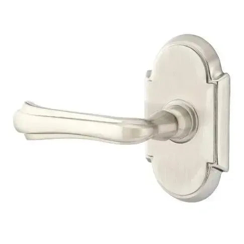 Emtek Wembley Lever With #8 Rosette in Satin Nickel finish