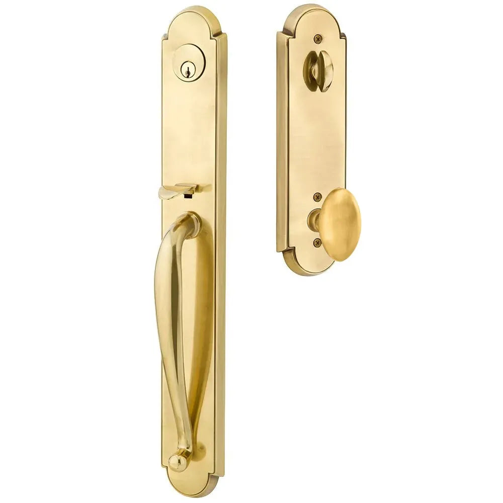 Emtek Wilmington Tubular Handleset with Egg Knob in French Antique finish