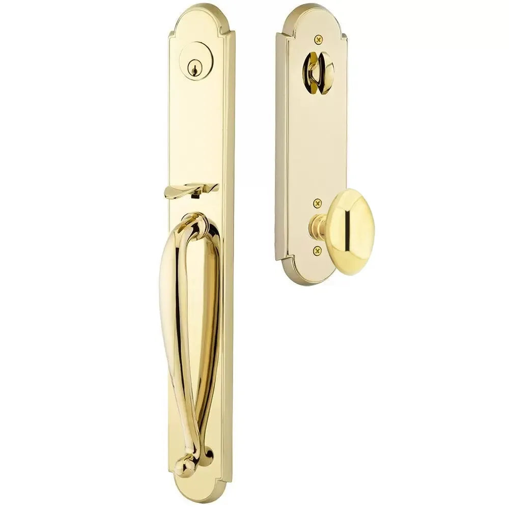 Emtek Wilmington Tubular Handleset with Egg Knob in Polished Brass finish