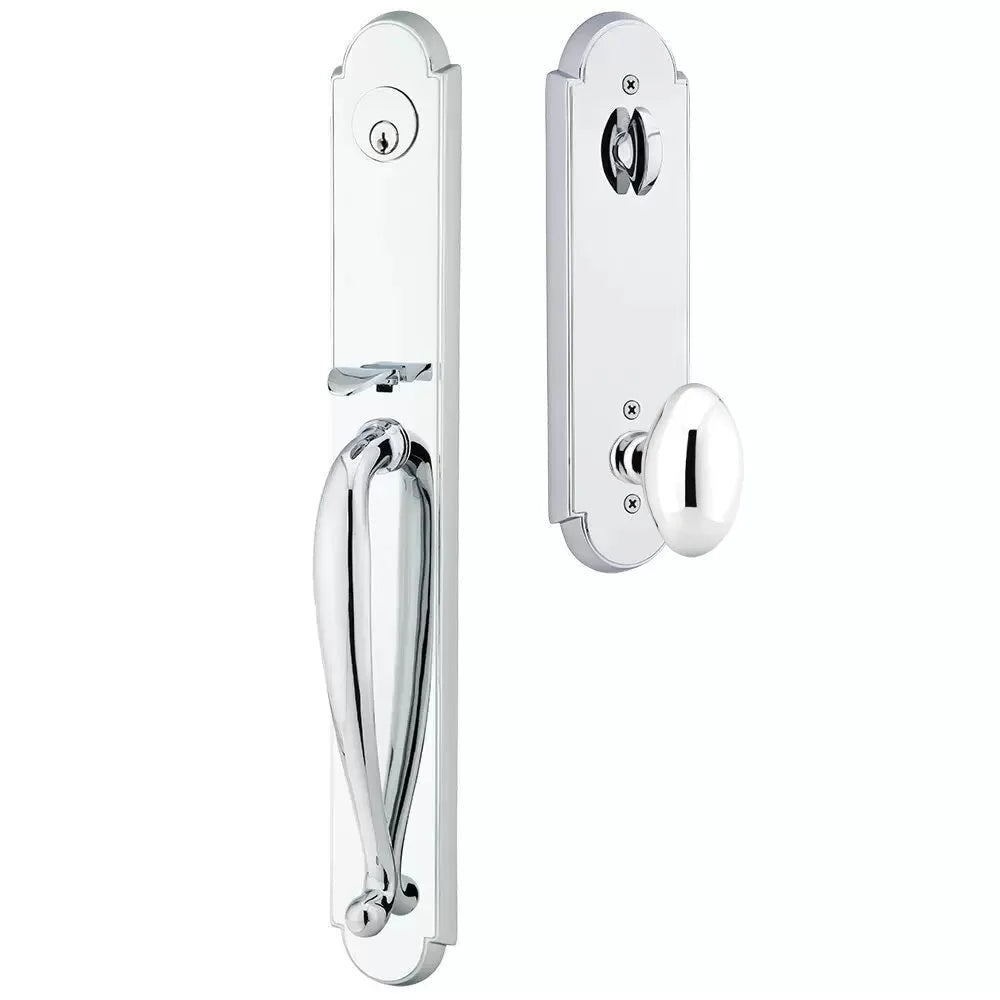 Emtek Wilmington Tubular Handleset with Egg Knob in Polished Chrome finish