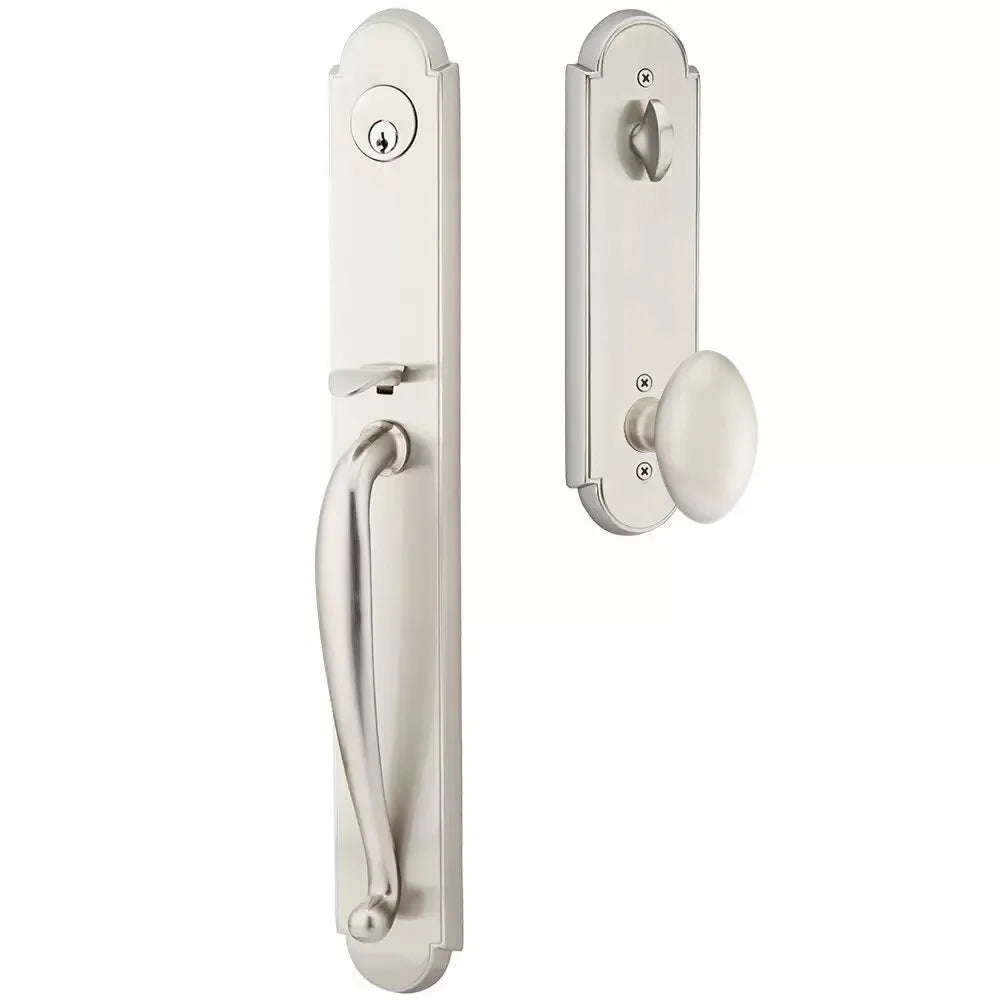 Emtek Wilmington Tubular Handleset with Egg Knob in Satin Nickel finish