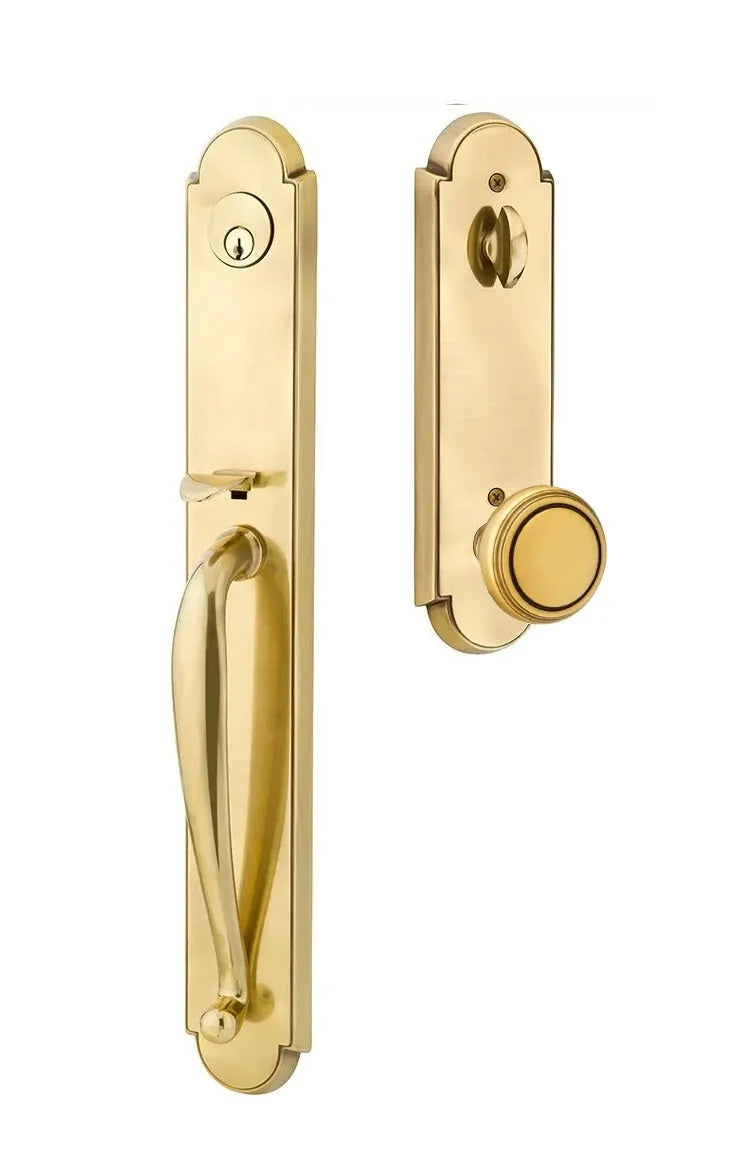 Emtek Wilmington Tubular Handleset with Norwich Knob in French Antique finish