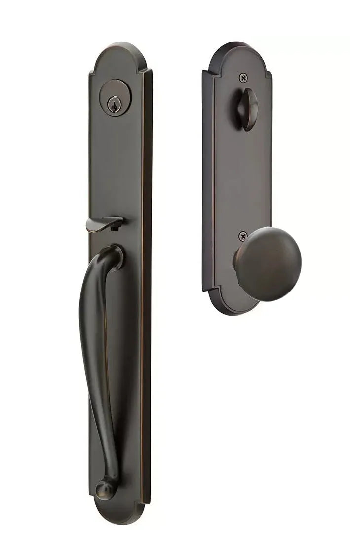 Emtek Wilmington Tubular Handleset with Providence Knob in Oil Rubbed Bronze finish