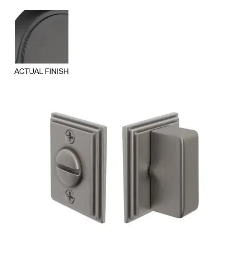 The Emtek Wilshire Double Rosette Privacy Bolt in Flat Black finish.